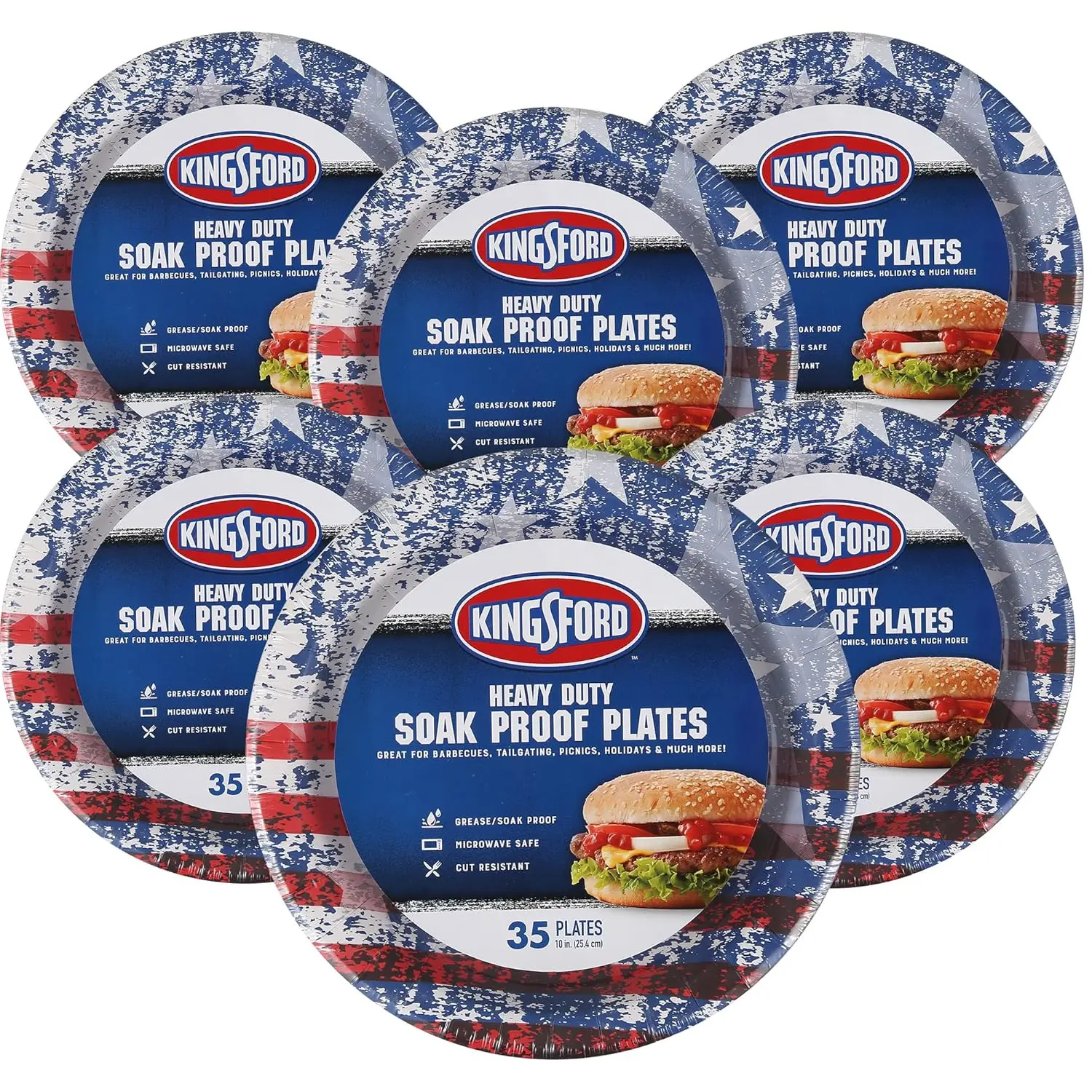 Heavy Duty Patriotic Flag Disposable Dinner Plates, 10 Inch for BBQ Parties and Outdoor Cookouts, 35 Count Pack
Heavy Duty Patriotic Flag Disposable Dinner Plates, 10 Inch for BBQ Parties and Outdoor Cookouts, 35 Count Pack