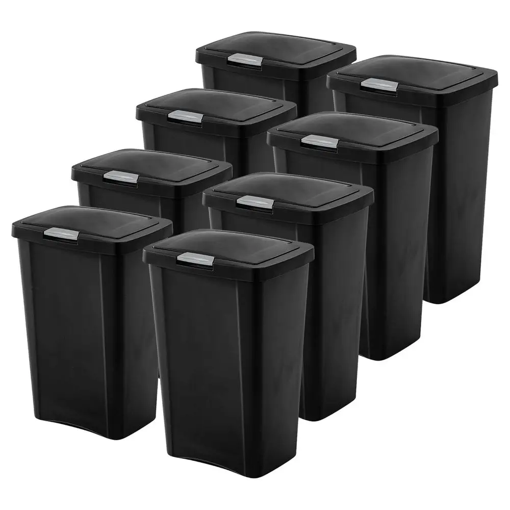13 Gallon TouchTop Narrow Plastic Wastebasket with Secure Titanium or Kitchen, Bathroom, and Oice Use, Black (8 Pack)
13 Gallon TouchTop Narrow Plastic Wastebasket with Secure Titanium or Kitchen, Bathroom, and Oice Use, Black (8 Pack)