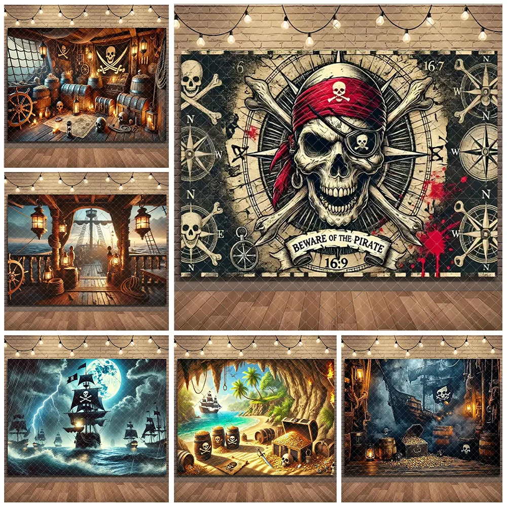 Pirate Theme Retro Treasure Room Background Skeleton Gothic Photography Backdrop Birthday Party Decorations Baby Shower Supplies
Pirate Theme Retro Treasure Room Background Skeleton Gothic Photography Backdrop Birthday Party Decorations Baby Shower Supplies