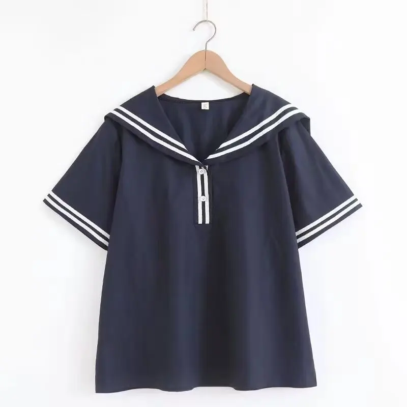 High Quality JK Style Cotton Blouse Shirt Women Summer Navy Shirts White Bow Blouses Short Sleeve Lady Tops Sailor Collar Shirt
High Quality JK Style Cotton Blouse Shirt Women Summer Navy Shirts White Bow Blouses Short Sleeve Lady Tops Sailor Collar Shirt