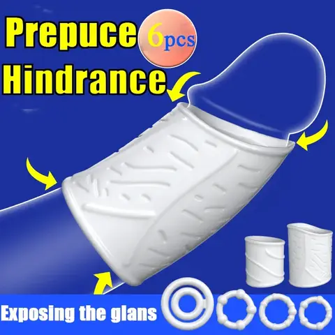 5pcs Silicone Penis Ring Cock Ring Ball Penis Enlargement Delayed Ejaculation Reusable Dick Enlarger Semen Ring Sex Toys For Men