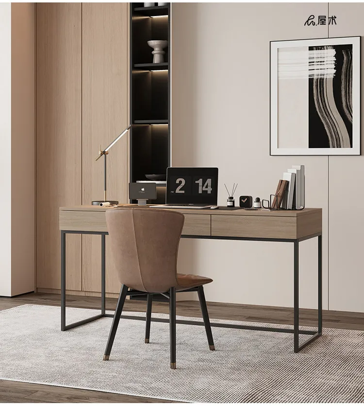 Desk minimalist study writing walnut pattern long table household computer desk
Desk minimalist study writing walnut pattern long table household computer desk