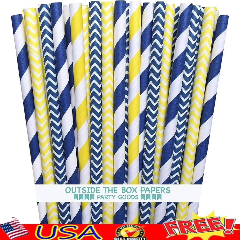 Biodegradable Paper Straws Pack of 100 Yellow Navy Blue Chevron Stripe Ideal Parties Weddings Showers Durable Eco Friendly
Biodegradable Paper Straws Pack of 100 Yellow Navy Blue Chevron Stripe Ideal Parties Weddings Showers Durable Eco Friendly