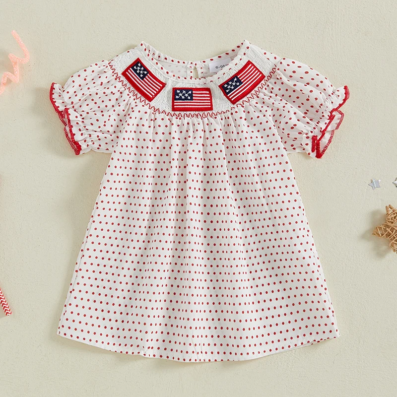 VISgogo Toddler Girls Dress 4th of July Clothes Flag Embroidery Short Sleeve Casual Dress Baby Summer Dress with Headband
VISgogo Toddler Girls Dress 4th of July Clothes Flag Embroidery Short Sleeve Casual Dress Baby Summer Dress with Headband