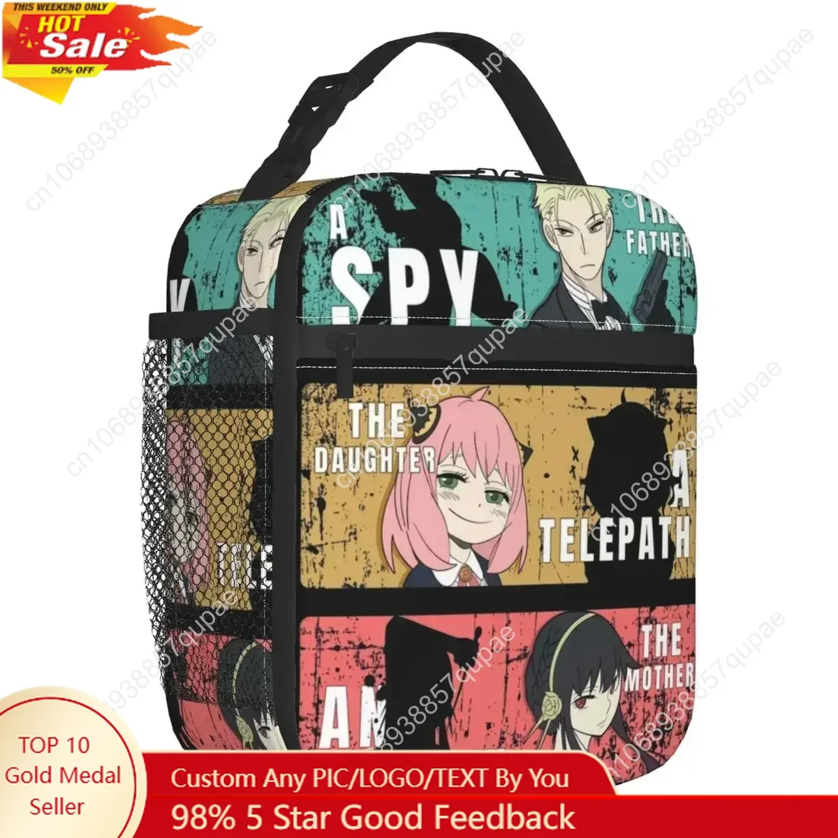 Spy X Family Anya Bond Cartoon Anime Thermal Insulated Lunch Bag Women Resuable Lunch Tote for Kids School Children Food Box
Spy X Family Anya Bond Cartoon Anime Thermal Insulated Lunch Bag Women Resuable Lunch Tote for Kids School Children Food Box