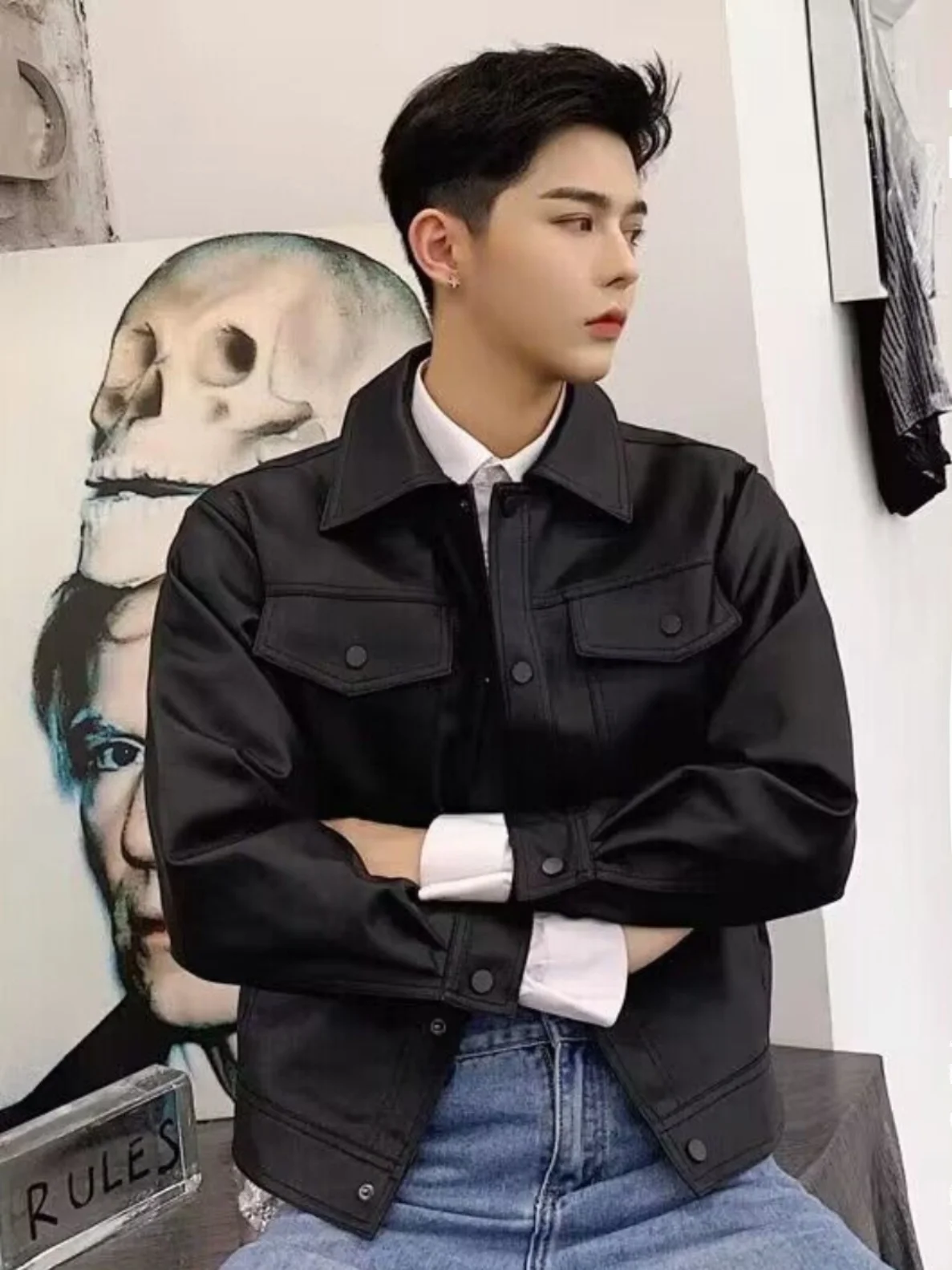 Slim Fit ort Leather Jaet for Men Spring Autumn New Korean Sle Motorcycle Simulation PU Leather Jaet Trendy Casual
Slim Fit ort Leather Jaet for Men Spring Autumn New Korean Sle Motorcycle Simulation PU Leather Jaet Trendy Casual