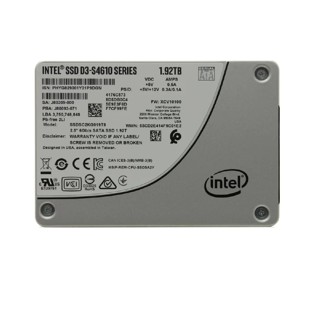 New Int D3-S4610 Series 1.92TB SATA3 6Gbps 2.5 Inch Enterprise level SSD 3D NAND TLC SSDSC2KG019T801 560M/S For server
New Int D3-S4610 Series 1.92TB SATA3 6Gbps 2.5 Inch Enterprise level SSD 3D NAND TLC SSDSC2KG019T801 560M/S For server