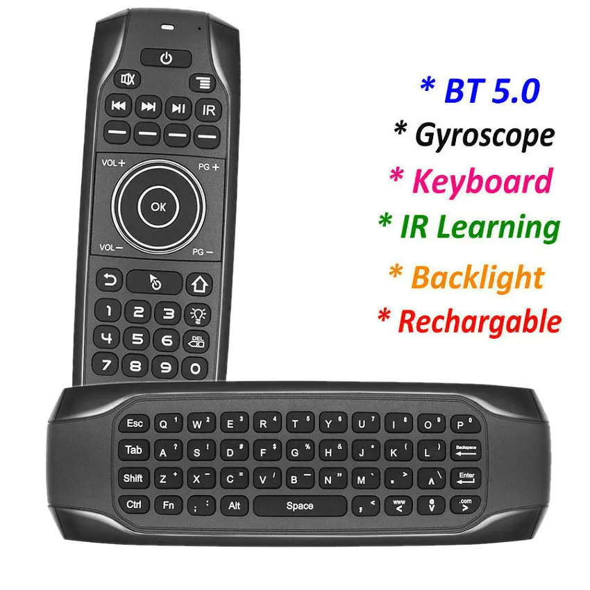 Bluetooth-compatible BT5.0 Gyroscope air mouse mini keyboard backlight for android smart tv box computer PC remote control
Bluetooth-compatible BT5.0 Gyroscope air mouse mini keyboard backlight for android smart tv box computer PC remote control