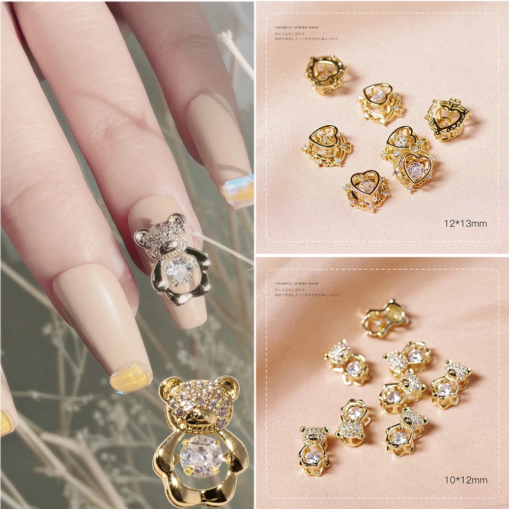 Luxury Shiny Beating Heart Charms Alloy Beating Bear Nail Zircon Nail Jewelry Nail Rhinestones 3D Nail Art Decorations
Luxury Shiny Beating Heart Charms Alloy Beating Bear Nail Zircon Nail Jewelry Nail Rhinestones 3D Nail Art Decorations