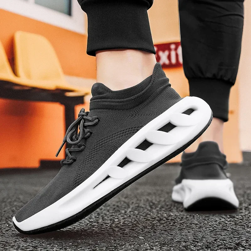 Мужские кроссовки, дышащие вязаные, повседневная спортивная обувь, Молодежные уличные крутые Лоферы без шнуровки, лето
Мужские кроссовки, дышащие вязаные, повседневная спортивная обувь, Молодежные уличные крутые Лоферы без шнуровки, лето