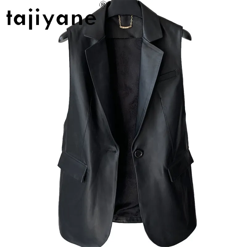 TAJIYANE Real Leather Jacket Women Mid-length Blazers Black Sleeveless Jackets for Woman A Button Blazer Mujer Sheepskin Jaqueta
TAJIYANE Real Leather Jacket Women Mid-length Blazers Black Sleeveless Jackets for Woman A Button Blazer Mujer Sheepskin Jaqueta