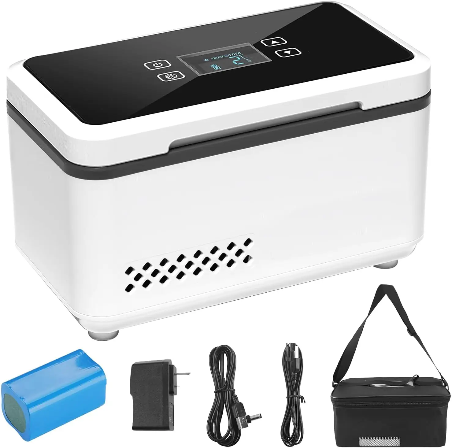 Portable Insulin Cooler Travel Case with Rechargeable Battery, Mini Fridge for Diabetic Storage, Large Capacity Insulin Refrigerator for Home & Travel, LCD Temperature Display
Portable Insulin Cooler Travel Case with Rechargeable Battery, Mini Fridge for Diabetic Storage, Large Capacity Insulin Refrigerator for Home & Travel, LCD Temperature Display