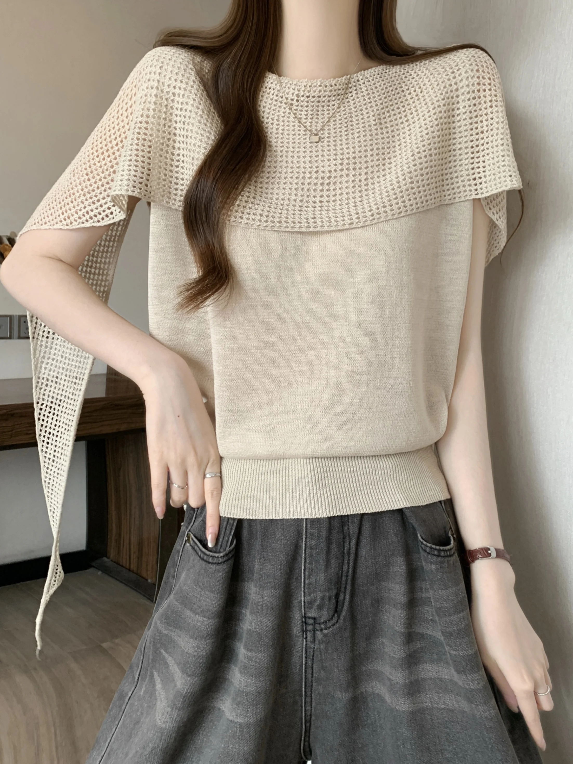 Women's round Neck Knitted Top with Sash Lightweight Short Sleeve Summer Fashion Design Gentle Wind Style Two-Piece Look
Women's round Neck Knitted Top with Sash Lightweight Short Sleeve Summer Fashion Design Gentle Wind Style Two-Piece Look
