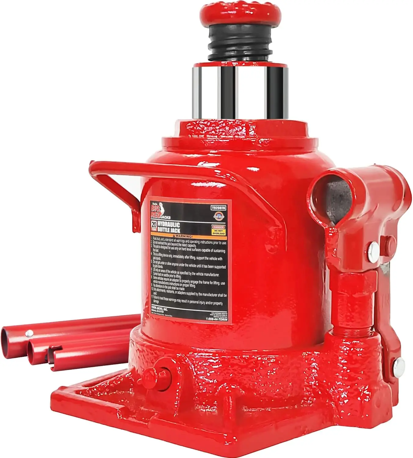 20 Ton Hydraulic Bottle Jack, 40,000 lb Capacity, Low Profile Welded Design for Easy Lifting
20 Ton Hydraulic Bottle Jack, 40,000 lb Capacity, Low Profile Welded Design for Easy Lifting
