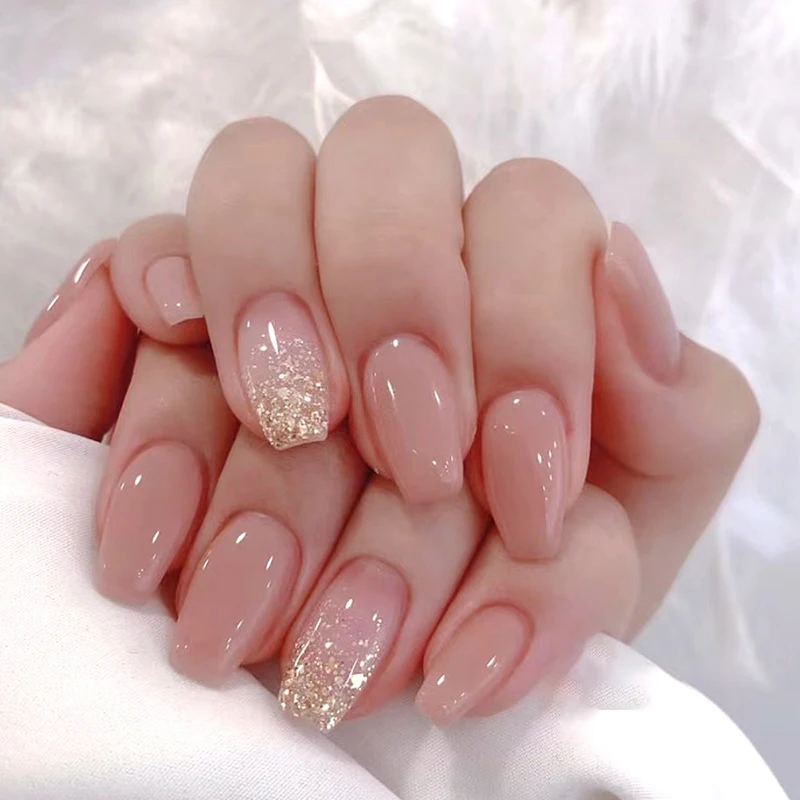 24pcs Gold Glitter Solid Colors Nails Euro-American Fashion Ballet Press-Ons Short Length & Mix Sizes False Nails
24pcs Gold Glitter Solid Colors Nails Euro-American Fashion Ballet Press-Ons Short Length & Mix Sizes False Nails