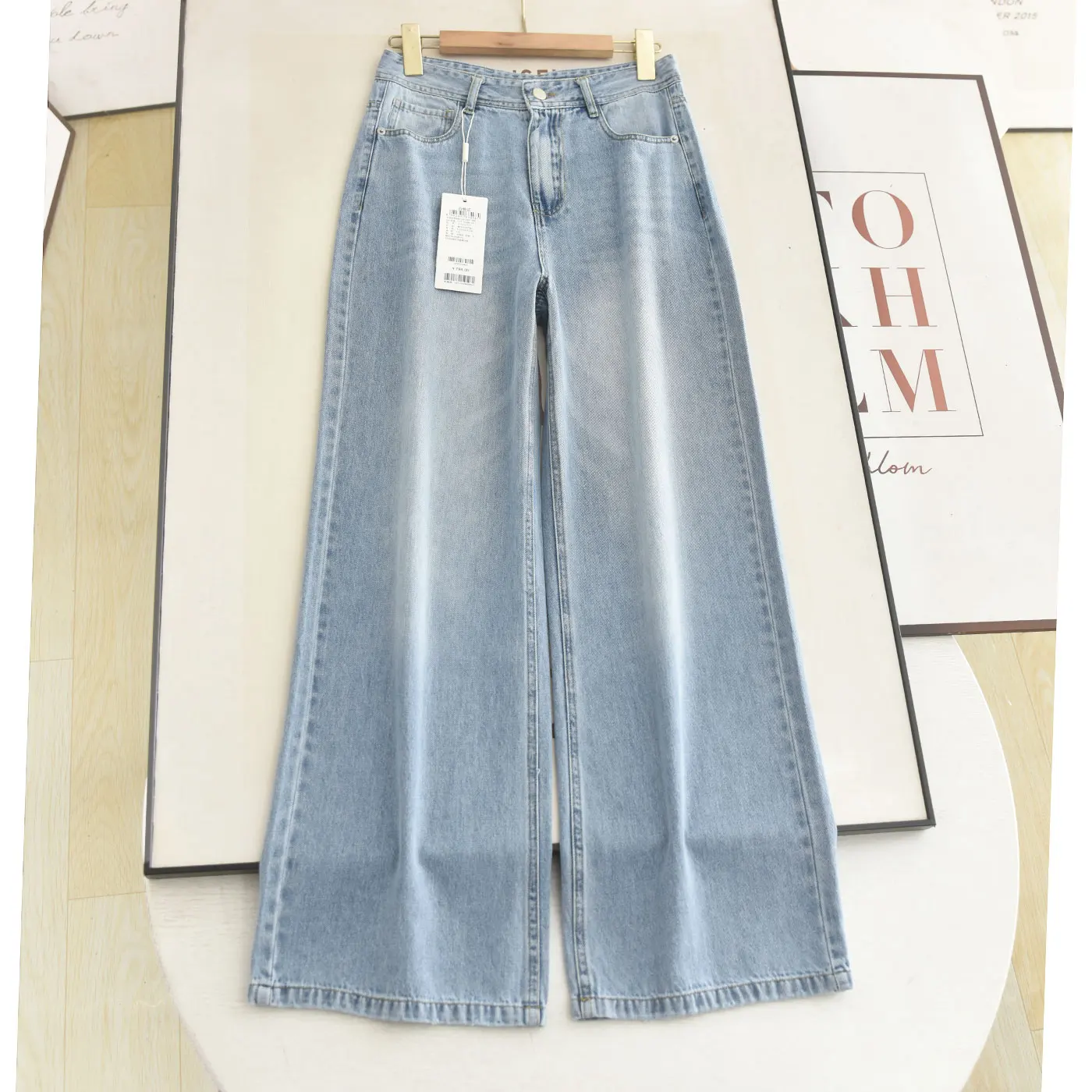 High Waist Wide Leg Straight Cut Slimming Jeans Light Blue Summer New Arrival Women's Premium Quality Trousers
High Waist Wide Leg Straight Cut Slimming Jeans Light Blue Summer New Arrival Women's Premium Quality Trousers