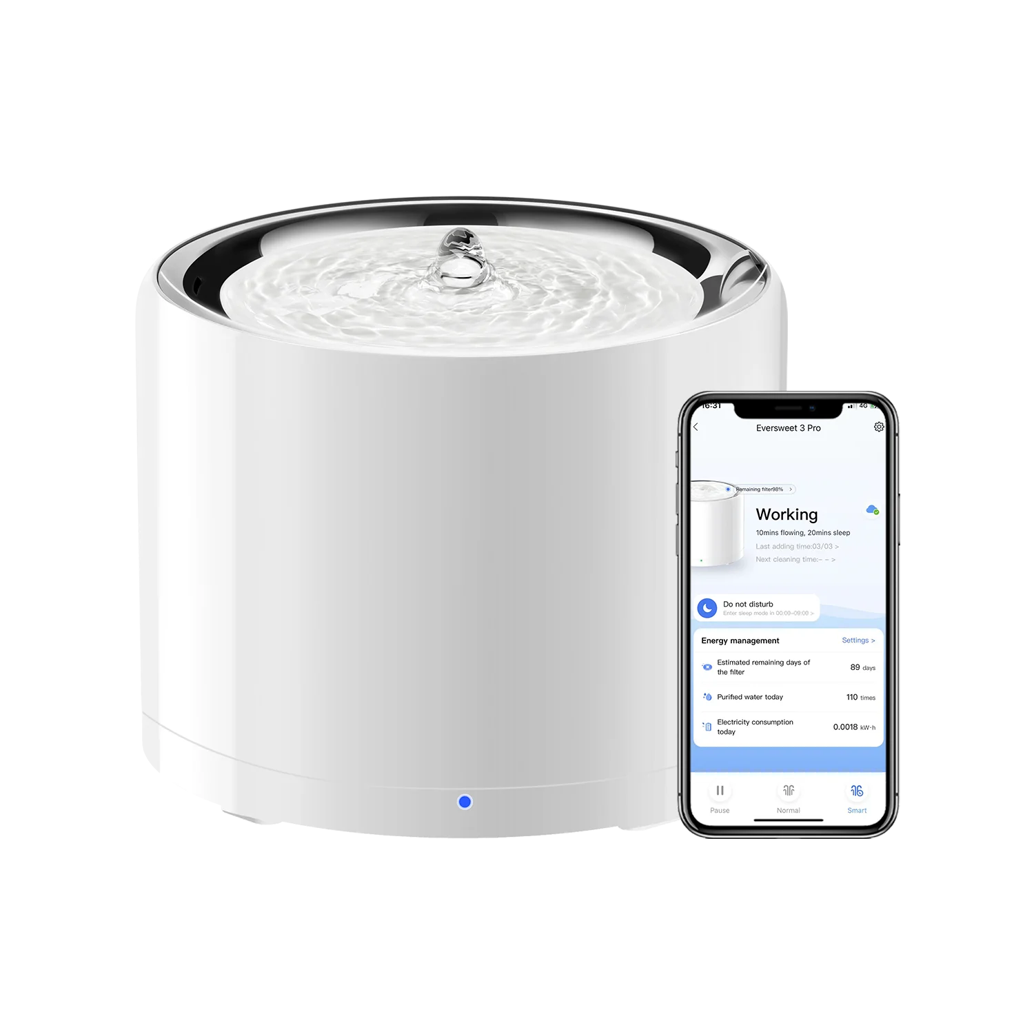 EVERSWEET Series Pet Smart Water Fountain With Wireless Ultra Quiet Pump and App Control Automatic Pet Feeder
EVERSWEET Series Pet Smart Water Fountain With Wireless Ultra Quiet Pump and App Control Automatic Pet Feeder
