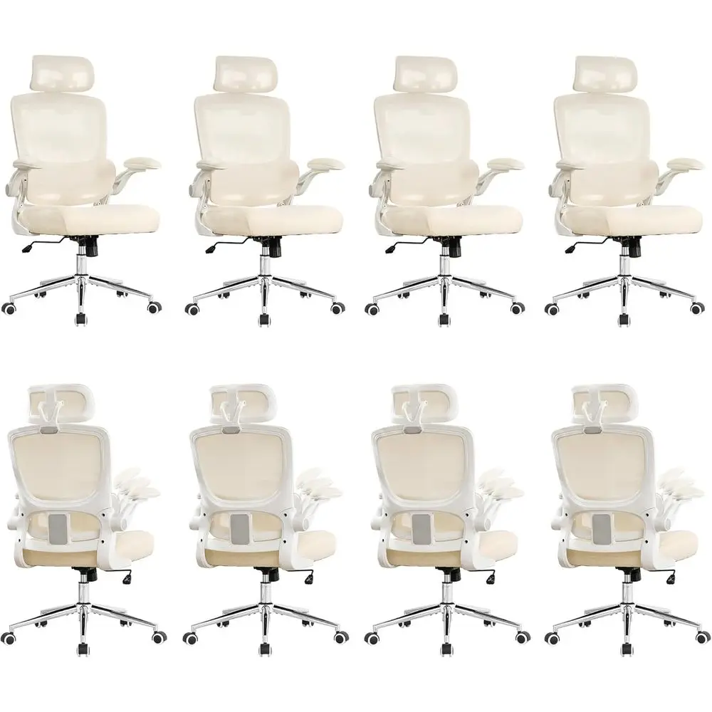 Ergonomic High-Back Swivel Office Chair with Adjustable Lumbar Support, Rocking Feature, Set of 8 Beige
Ergonomic High-Back Swivel Office Chair with Adjustable Lumbar Support, Rocking Feature, Set of 8 Beige