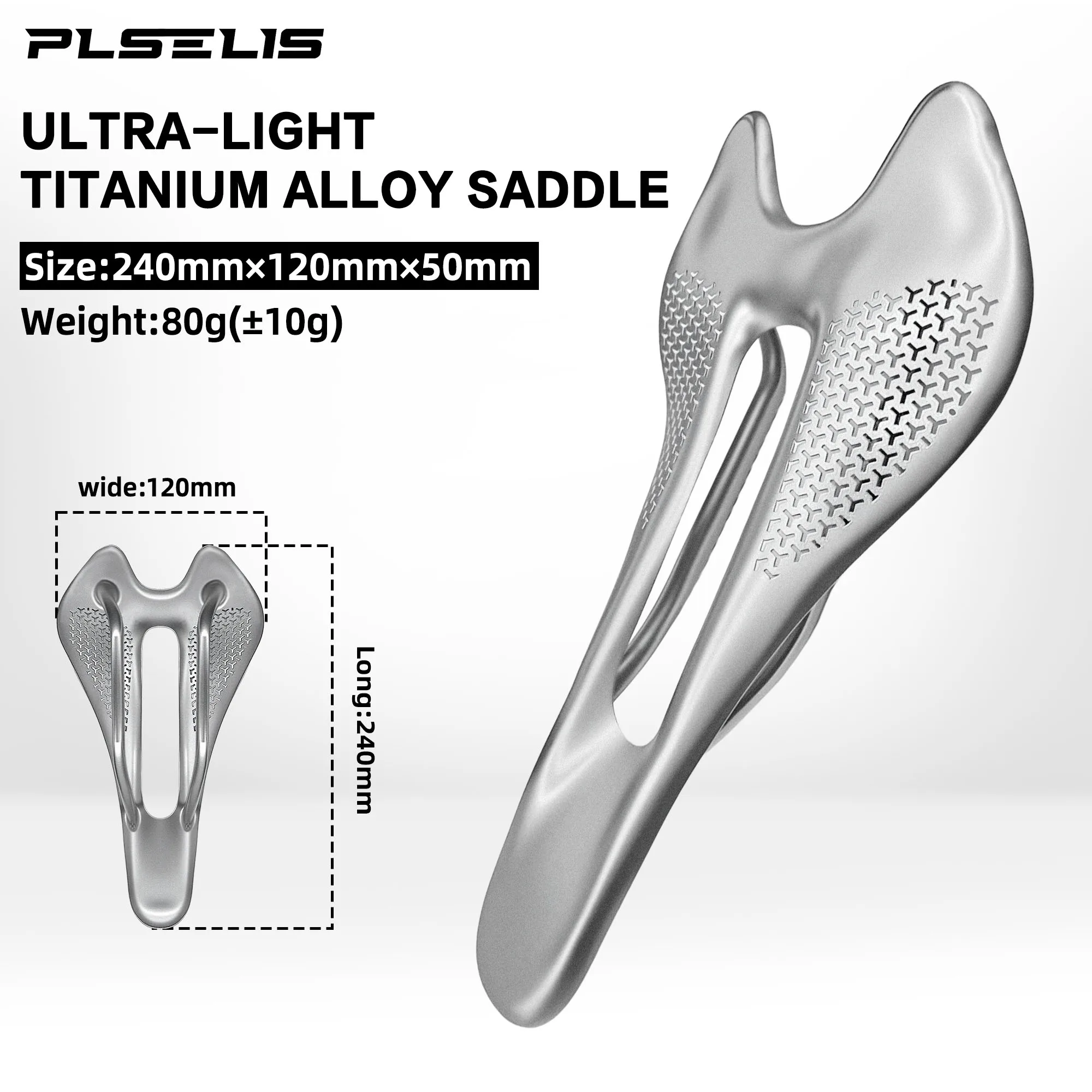 Plselis lightweight high-strength titanium alloy road bicycle saddle 80g hollow breathable comfortable ergonomic seat cushion
Plselis lightweight high-strength titanium alloy road bicycle saddle 80g hollow breathable comfortable ergonomic seat cushion