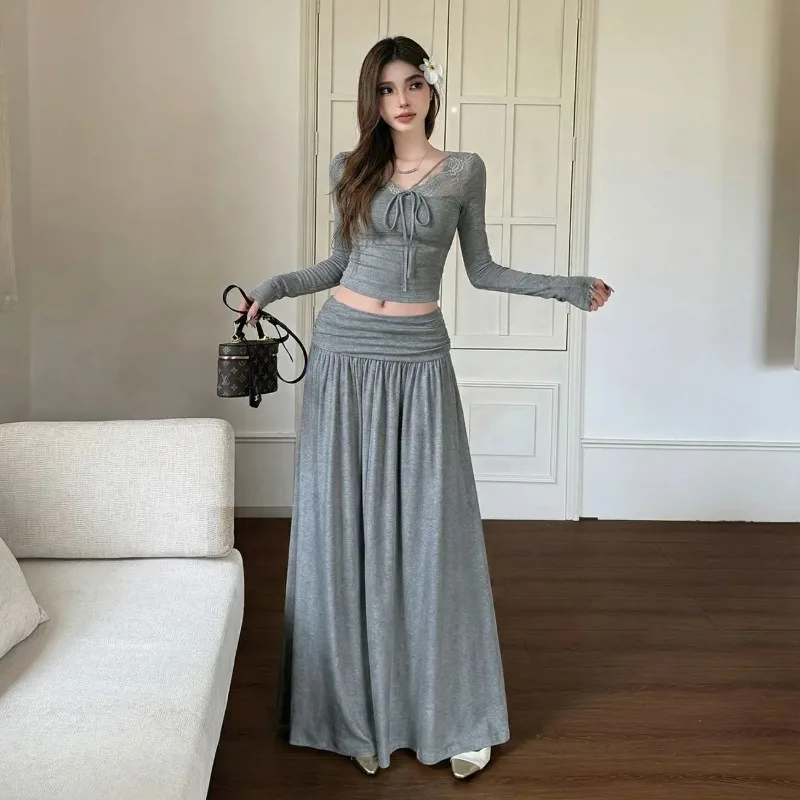 Women's Casual Two Piece Set Lace Patch V Neck Drawstring Crop Top Ruched A Line Maxi Skirt Daily Outfit
Women's Casual Two Piece Set Lace Patch V Neck Drawstring Crop Top Ruched A Line Maxi Skirt Daily Outfit