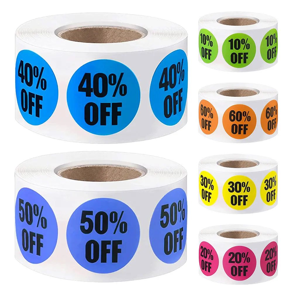 3000Pcs Stickers 25Mm Round Adhesive Percent Off Labels Bright Waterproof Sale Stickers for Supermarket Retail
3000Pcs Stickers 25Mm Round Adhesive Percent Off Labels Bright Waterproof Sale Stickers for Supermarket Retail