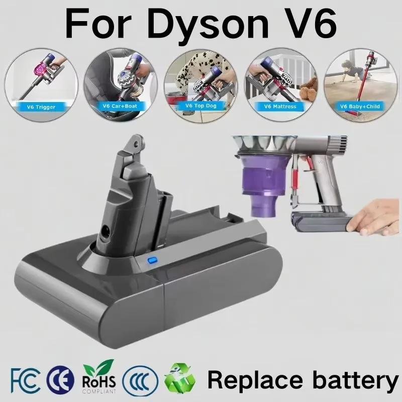 For Dyson V6 Replacement Battery Absolute Vacuum Cleaner Power Tools CordlessTO Dyson DC58 DC59 DC62 SV03 SV05 SV09
For Dyson V6 Replacement Battery Absolute Vacuum Cleaner Power Tools CordlessTO Dyson DC58 DC59 DC62 SV03 SV05 SV09