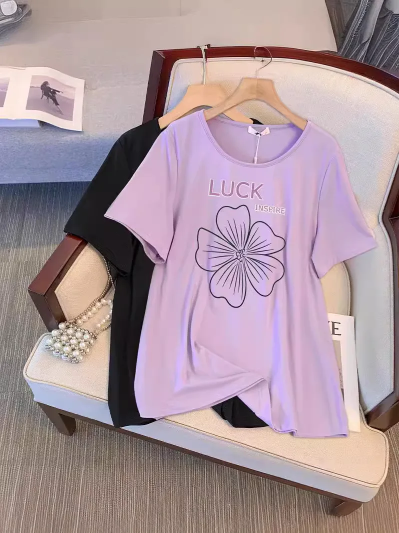 150Kg Plus Size Women's Bust 156 Summer Loose Short sleeved T-Shirt Printed Top Black Purple 5XL 6XL 7XL 8XL 9XL
150Kg Plus Size Women's Bust 156 Summer Loose Short sleeved T-Shirt Printed Top Black Purple 5XL 6XL 7XL 8XL 9XL