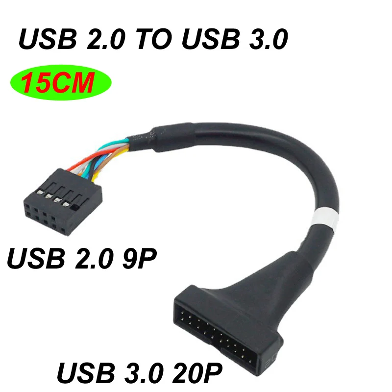 15CM Motherboard Header Adapter Cord high quality 1Pcs 19/20 Pin USB 3.0 Female To 9 Pin USB 2.0 Male
15CM Motherboard Header Adapter Cord high quality 1Pcs 19/20 Pin USB 3.0 Female To 9 Pin USB 2.0 Male