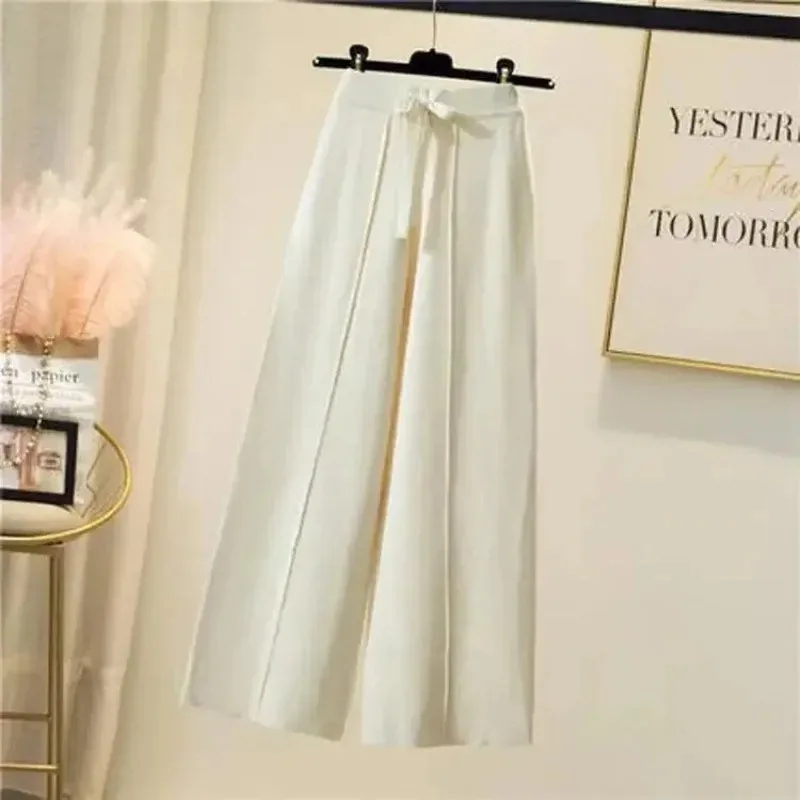 Knitted Pants Women Spring and Autumn High Waist Elastic Drape Drawstring Loose Casual Mopping Pants Straight Wide Leg Pants
Knitted Pants Women Spring and Autumn High Waist Elastic Drape Drawstring Loose Casual Mopping Pants Straight Wide Leg Pants