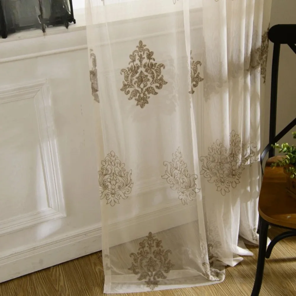 European Style Embroidery Craft Window Screen Curtains for Living Room Bedroom Dining Children's Room Soft Window Custom Size
European Style Embroidery Craft Window Screen Curtains for Living Room Bedroom Dining Children's Room Soft Window Custom Size