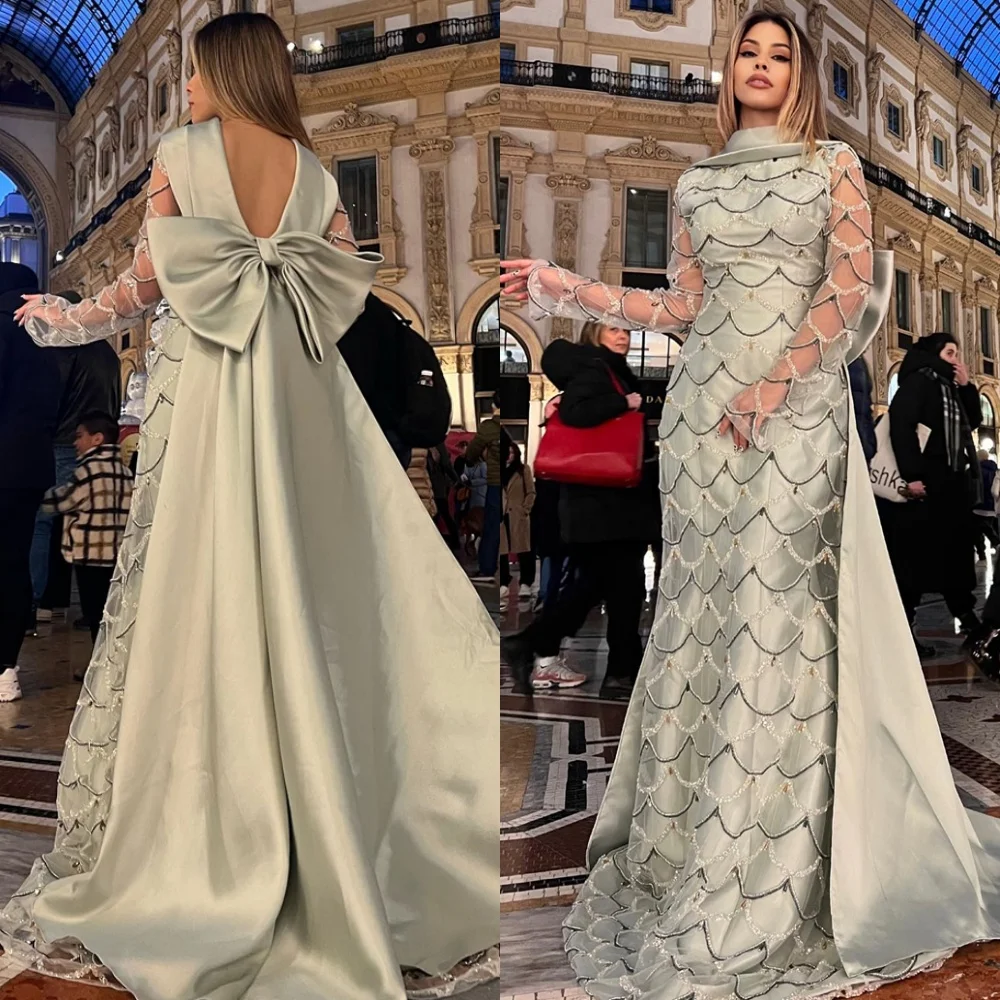 Customized Luxury Satin Evening Dress Classic High Collar Long Sleeves Homecoming Dresses Temperament Special Occasion Gowns
Customized Luxury Satin Evening Dress Classic High Collar Long Sleeves Homecoming Dresses Temperament Special Occasion Gowns