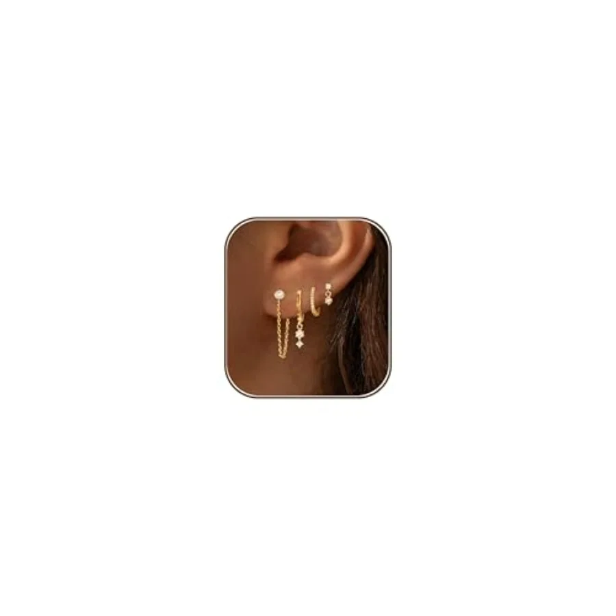 Gold Earrings for Women, 14k Gold Plated Dangle Huggie Earrings for Women Trendy Dainty Gold Hoop Earring Stacks Hypoallergenic
Gold Earrings for Women, 14k Gold Plated Dangle Huggie Earrings for Women Trendy Dainty Gold Hoop Earring Stacks Hypoallergenic