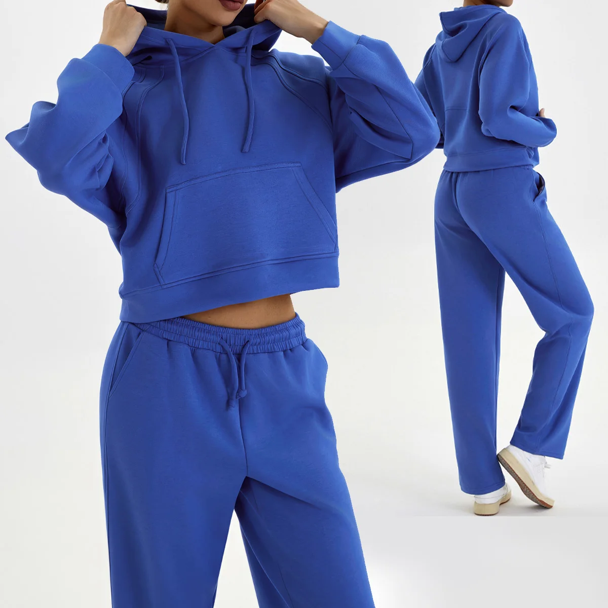 Women's Casual Solid Short Hooded Pullover Straight Pants 2 Piece Set Tracksuit Loose Hoodies Sweatshirt Wide Leg Sweatpants
Women's Casual Solid Short Hooded Pullover Straight Pants 2 Piece Set Tracksuit Loose Hoodies Sweatshirt Wide Leg Sweatpants