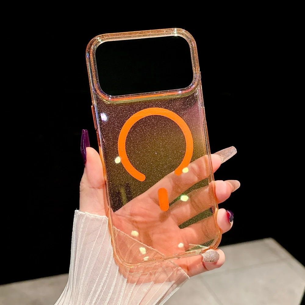 Прозрачный чехол с блестками для Magsafe для iPhone 17 16 15 Pro Max Air 14 Plus 13, красочный акриловый чехол с магнитным блестящим градиентом
Прозрачный чехол с блестками для Magsafe для iPhone 17 16 15 Pro Max Air 14 Plus 13, красочный акриловый чехол с магнитным блестящим градиентом