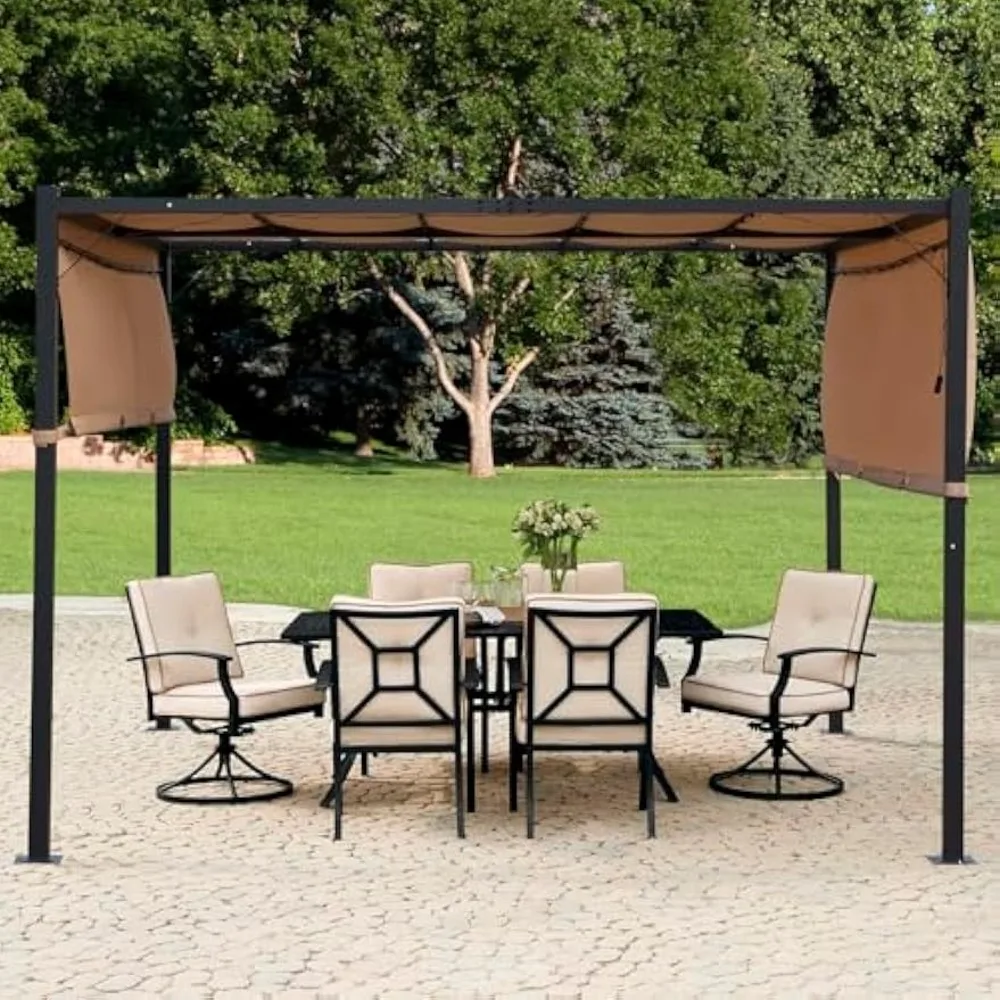 10'x10' FT Heavy-Duty Outdoor Pergola Aluminum Pergola with Retractable Sun Shade Canopy and Solar LED Lights, for Garden, Deck
10'x10' FT Heavy-Duty Outdoor Pergola Aluminum Pergola with Retractable Sun Shade Canopy and Solar LED Lights, for Garden, Deck
