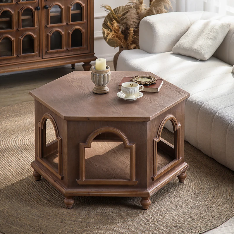 French antique style coffee table combination living room small apartment hexagonal homestay coffee shop retro sofa side
French antique style coffee table combination living room small apartment hexagonal homestay coffee shop retro sofa side