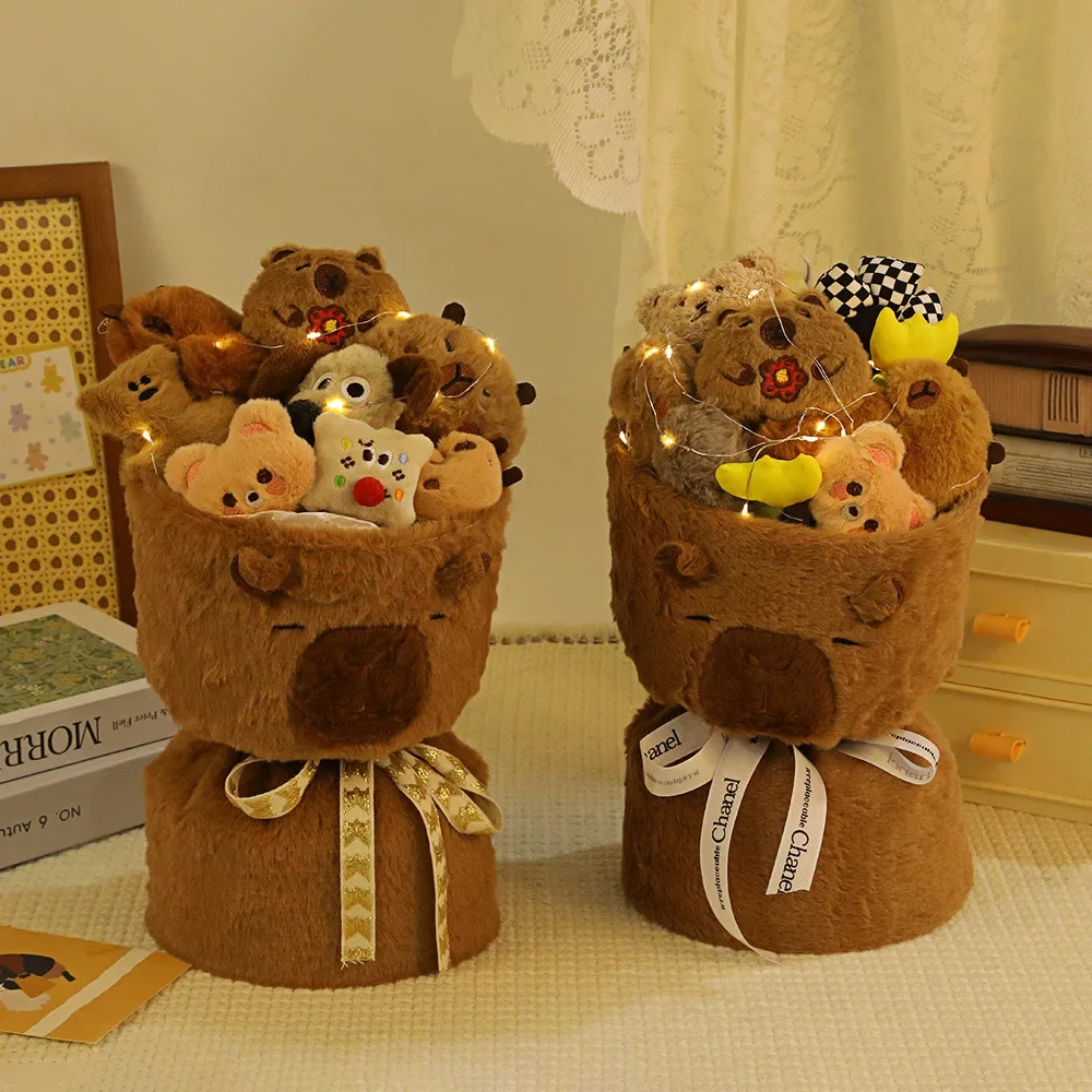 Capybara Plush Bouquet Cute Stuffed Toy Bucket Hug Gift for Birthday Holiday Room Decoration Romantic Surprise Present
Capybara Plush Bouquet Cute Stuffed Toy Bucket Hug Gift for Birthday Holiday Room Decoration Romantic Surprise Present