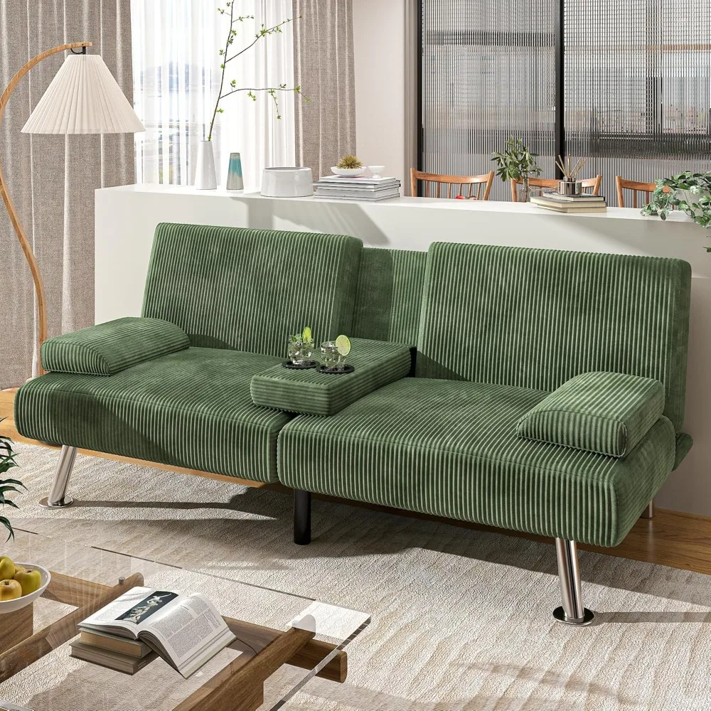 Современный мягкий трансформируемый складной диван-кровать Futon со съемными подлокотниками, металлические ножки, 2 держателя стаканов для гостиной
Современный мягкий трансформируемый складной диван-кровать Futon со съемными подлокотниками, металлические ножки, 2 держателя стаканов для гостиной