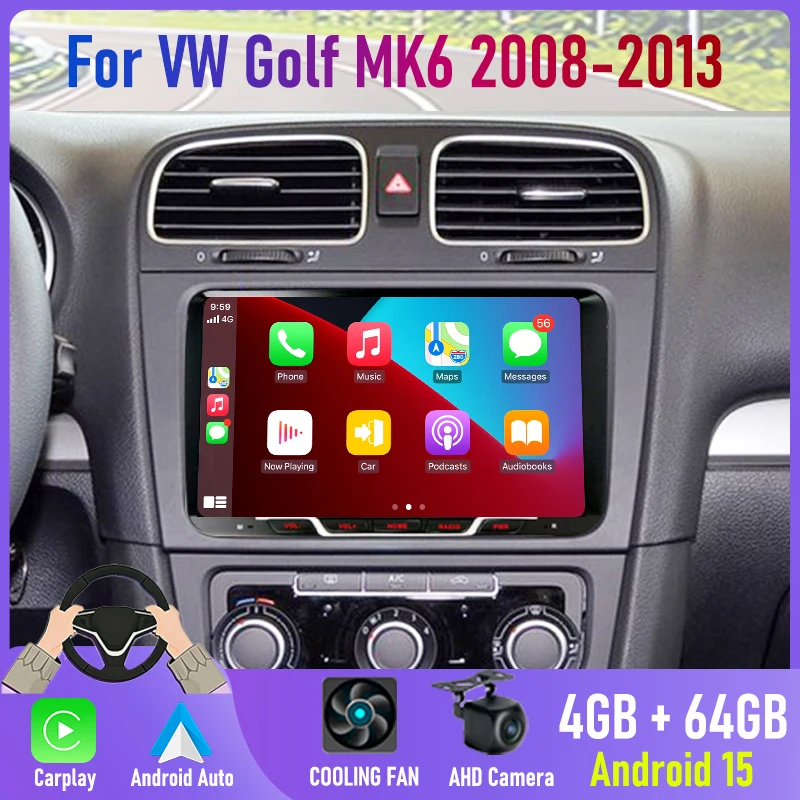 9'' For VW Golf MK6 2008-2013 Car Radio Carplay Car Accessories BT Android 15 Auto FM GPS Navi Reversing Image Stereo Google Map
9'' For VW Golf MK6 2008-2013 Car Radio Carplay Car Accessories BT Android 15 Auto FM GPS Navi Reversing Image Stereo Google Map