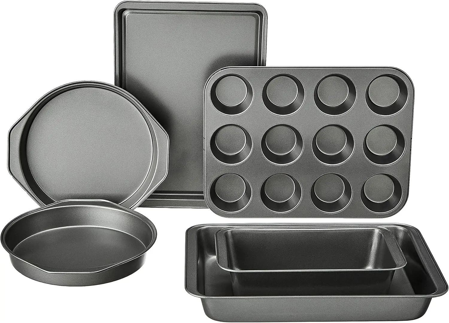 6 Piece Nonstick Carbon Steel Bakeware Set with Cake, Muffin, Cookie & Loaf Pans, Easy Release, Oven Safe to 428°F
6 Piece Nonstick Carbon Steel Bakeware Set with Cake, Muffin, Cookie & Loaf Pans, Easy Release, Oven Safe to 428°F