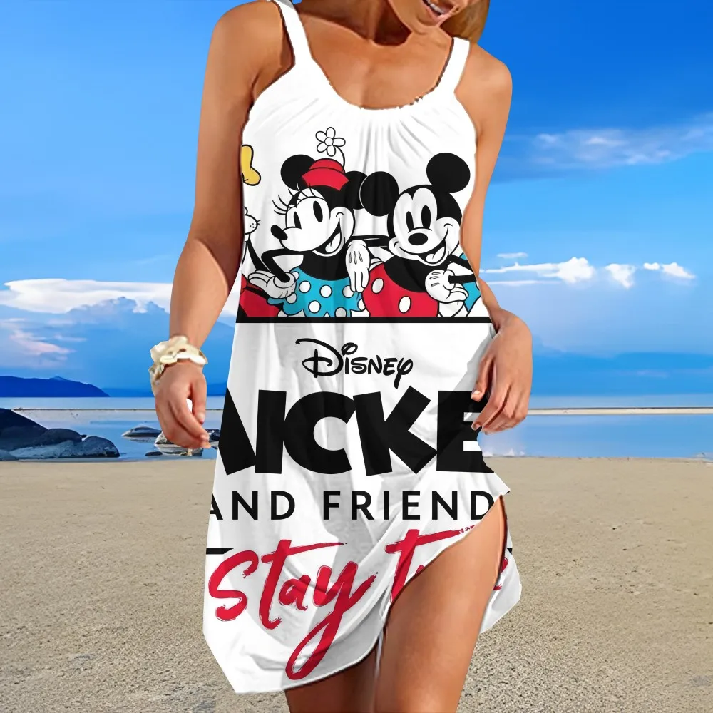Disney Bohemian Vacation Style Summer Suspender Beach Dress Cartoon Charactor Pattern Printed Low Neck Sleeveless Knee-length
Disney Bohemian Vacation Style Summer Suspender Beach Dress Cartoon Charactor Pattern Printed Low Neck Sleeveless Knee-length