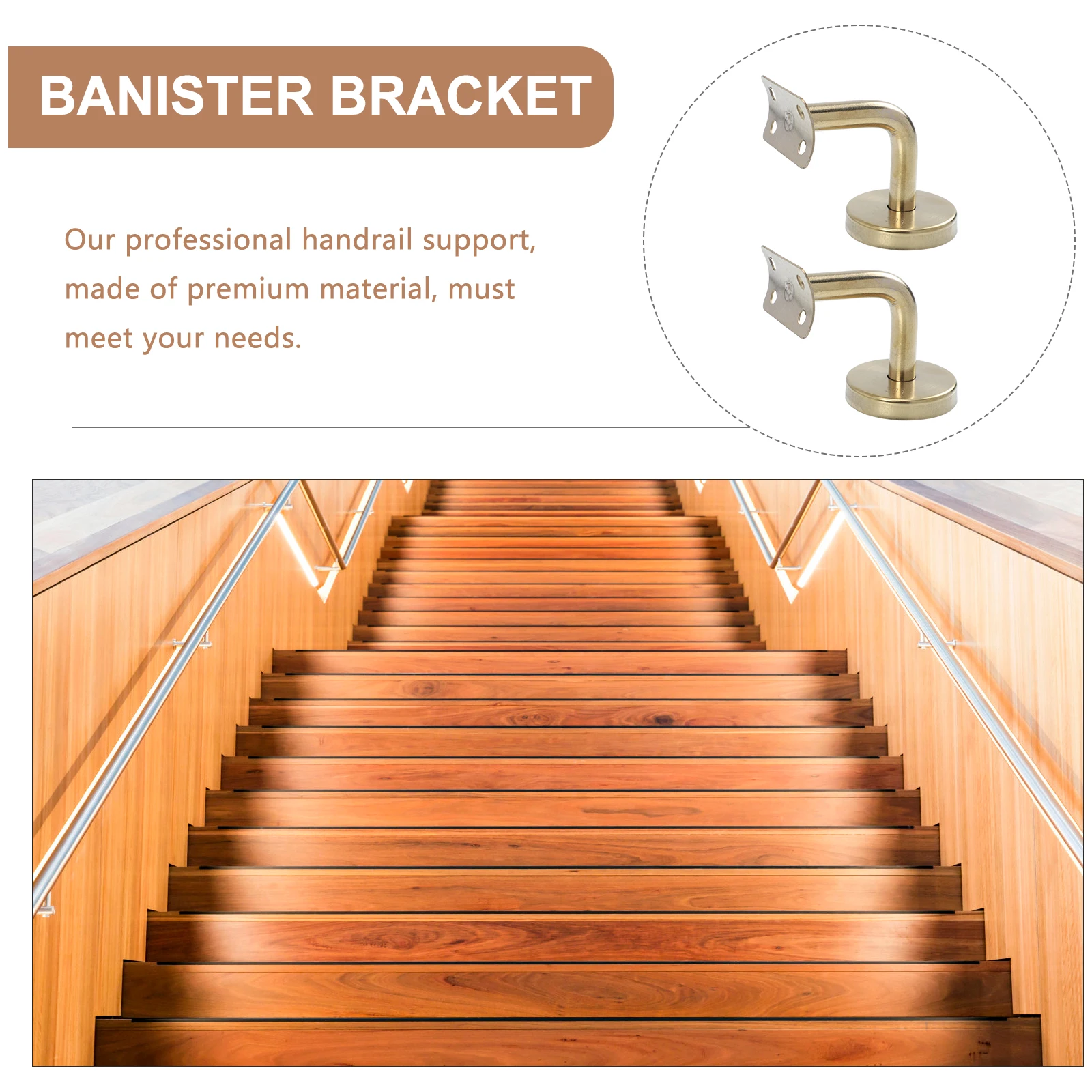 2 Pcs Staircase H rail Brackets Wall Mounted Golden Titanium 60x60 Heavy Duty Accessories Stainless Steel
2 Pcs Staircase H rail Brackets Wall Mounted Golden Titanium 60x60 Heavy Duty Accessories Stainless Steel