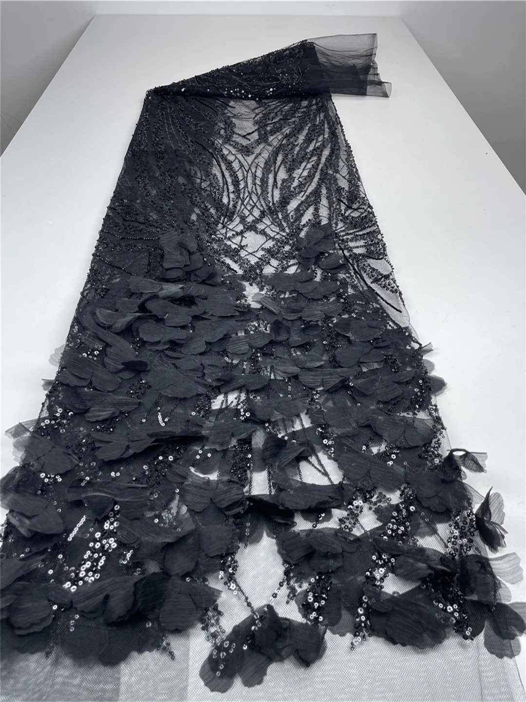 African 3D Lace Fabric 5 Yards 2026 High Quality Beads Embroidered French Nigerian Sequins Lace Fabric For Wedding-HY2002
African 3D Lace Fabric 5 Yards 2026 High Quality Beads Embroidered French Nigerian Sequins Lace Fabric For Wedding-HY2002