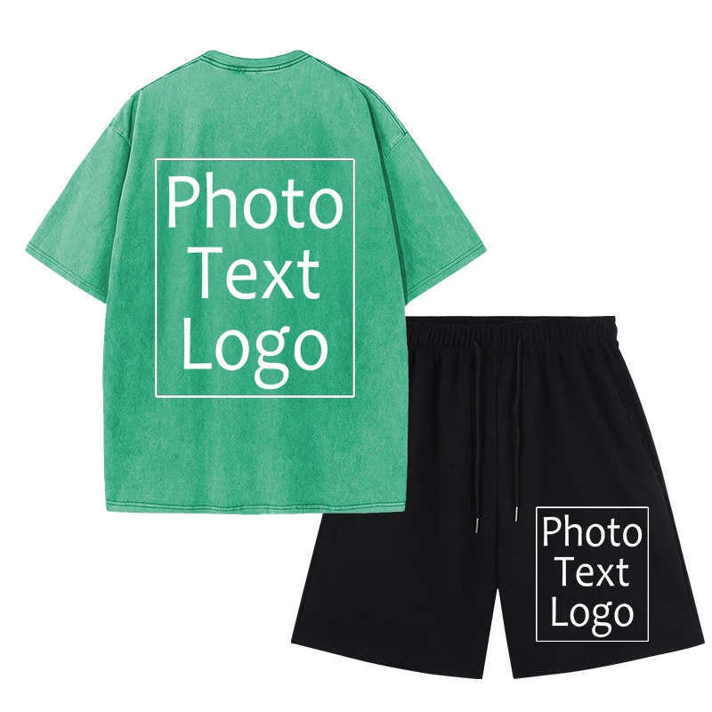 Male T-Shirt Sets Personalized Custom Summer Cotton Washed Short Sleeve Sport Fitness Loose Shorts Team Office Daily Clothing
Male T-Shirt Sets Personalized Custom Summer Cotton Washed Short Sleeve Sport Fitness Loose Shorts Team Office Daily Clothing