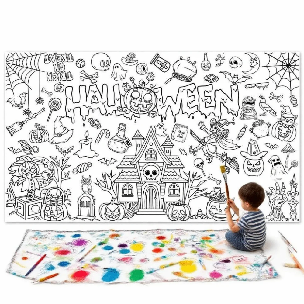 Creative Halloween Graffiti Tablecloth Cartoon DIY Painting Large Coloring Posters 130x75cm Handmade DIY Party Tablecloth Gifts
Creative Halloween Graffiti Tablecloth Cartoon DIY Painting Large Coloring Posters 130x75cm Handmade DIY Party Tablecloth Gifts