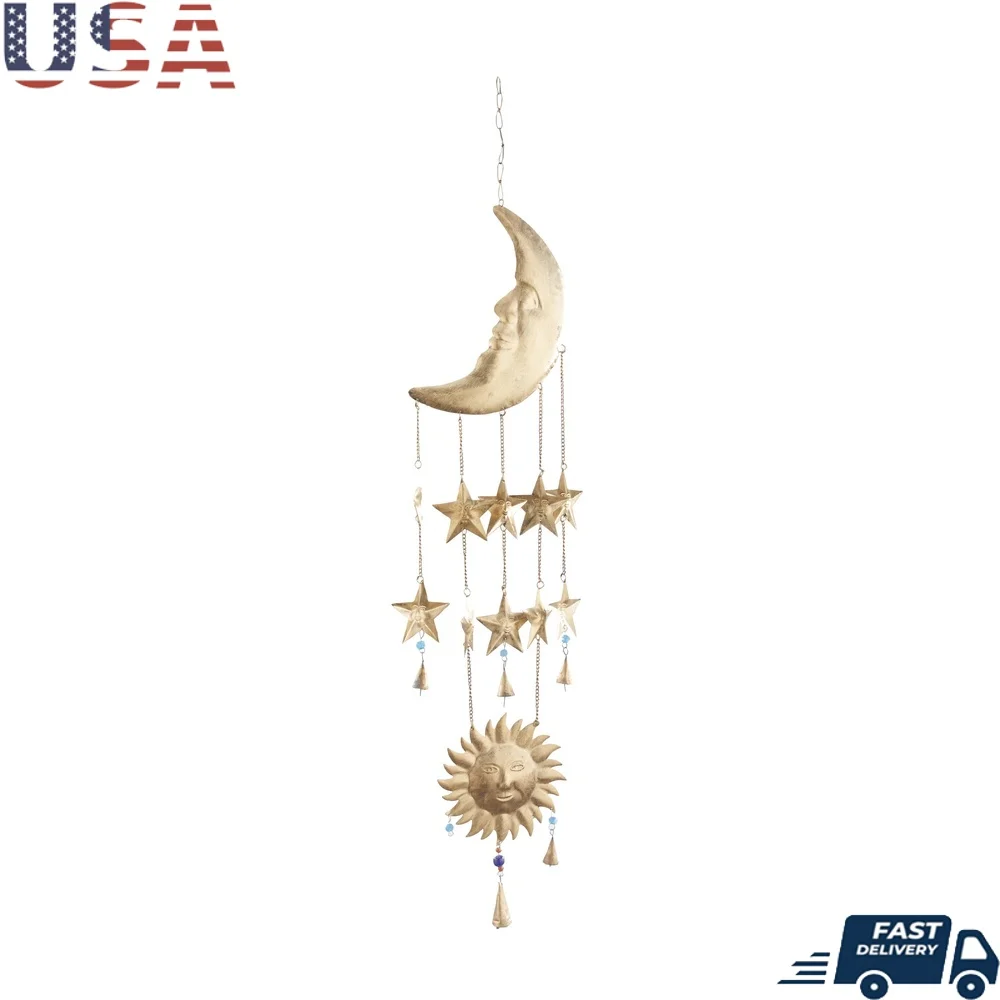 Золотой металлический колокольчик с лунными звездами, солнцезащитные бусины, домашний подвесной декор, 39-дюймовый эклектический подарок, домашний акцент
Золотой металлический колокольчик с лунными звездами, солнцезащитные бусины, домашний подвесной декор, 39-дюймовый эклектический подарок, домашний акцент