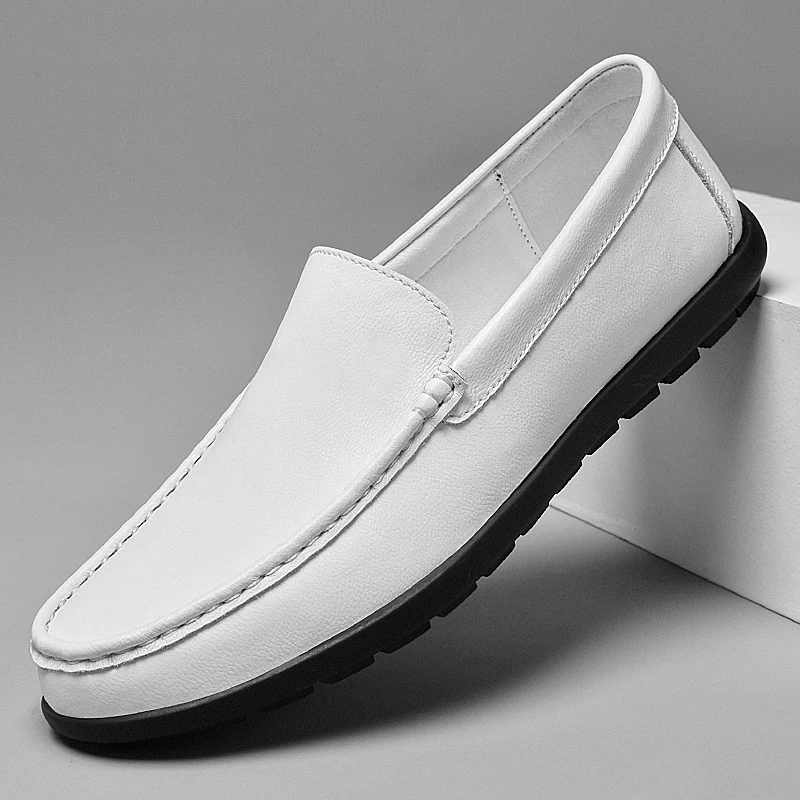 Classic Black / White Men Breathable Anti Slip Soft Soled Loafers for Spring Round Toe Comfortable Cowhide Casual Leather Shoes
Classic Black / White Men Breathable Anti Slip Soft Soled Loafers for Spring Round Toe Comfortable Cowhide Casual Leather Shoes