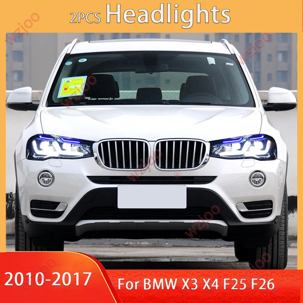 Автомобильные аксессуары для BMW X3 X4, светодиодные фары с задним фонарем F25 F26 2010-2017, передние сигнальные огни DRL, фары в сборе
Автомобильные аксессуары для BMW X3 X4, светодиодные фары с задним фонарем F25 F26 2010-2017, передние сигнальные огни DRL, фары в сборе