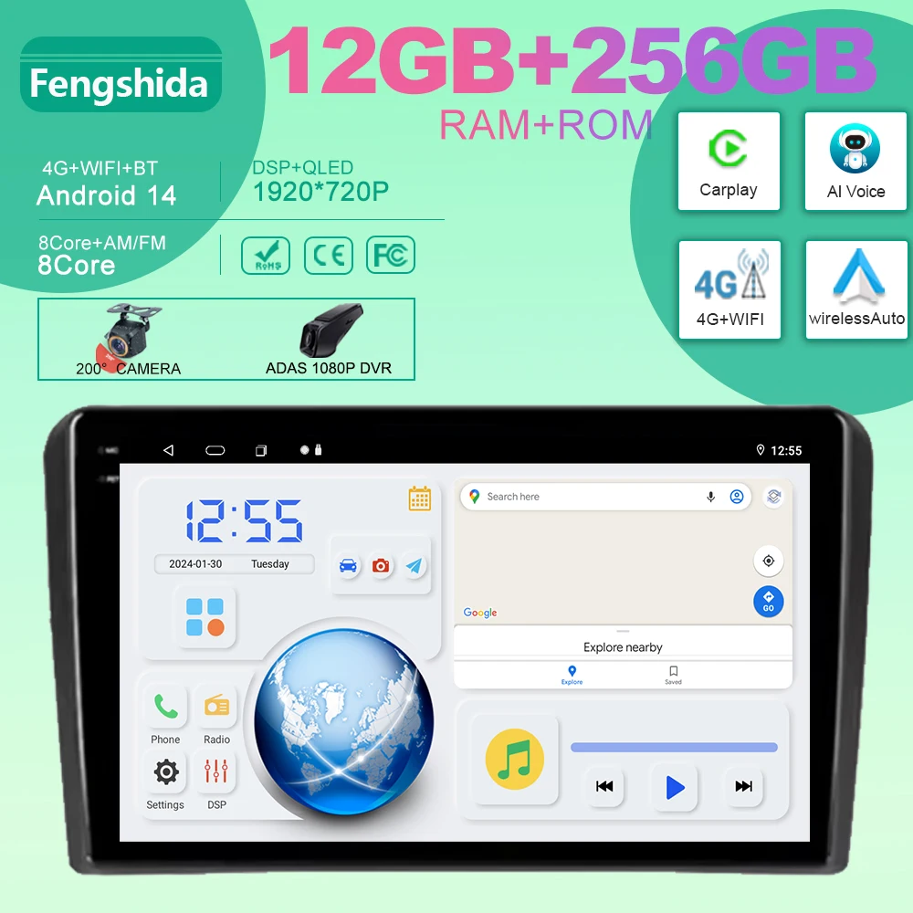 Android car dvd Auto For Audi A3 8P 2003 - 2013 Multimedia Player GPS Navigation wifi BT high-performance CPU HDR QLED Screen
Android car dvd Auto For Audi A3 8P 2003 - 2013 Multimedia Player GPS Navigation wifi BT high-performance CPU HDR QLED Screen