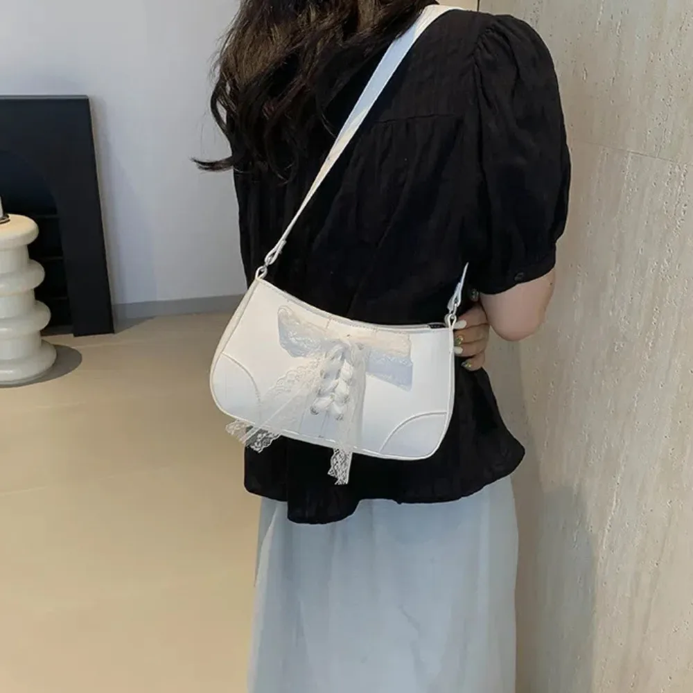 High Quality Bag Y2K Bow Shoulder Purse Korean Style Solid Color PU Underarm Bag Stylish Waterproof Lace Ban Handbag School
High Quality Bag Y2K Bow Shoulder Purse Korean Style Solid Color PU Underarm Bag Stylish Waterproof Lace Ban Handbag School